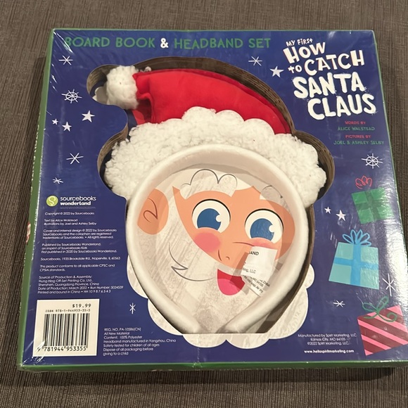 How to catch a Santa Claus Book and headband set NEW - Picture 2 of 2